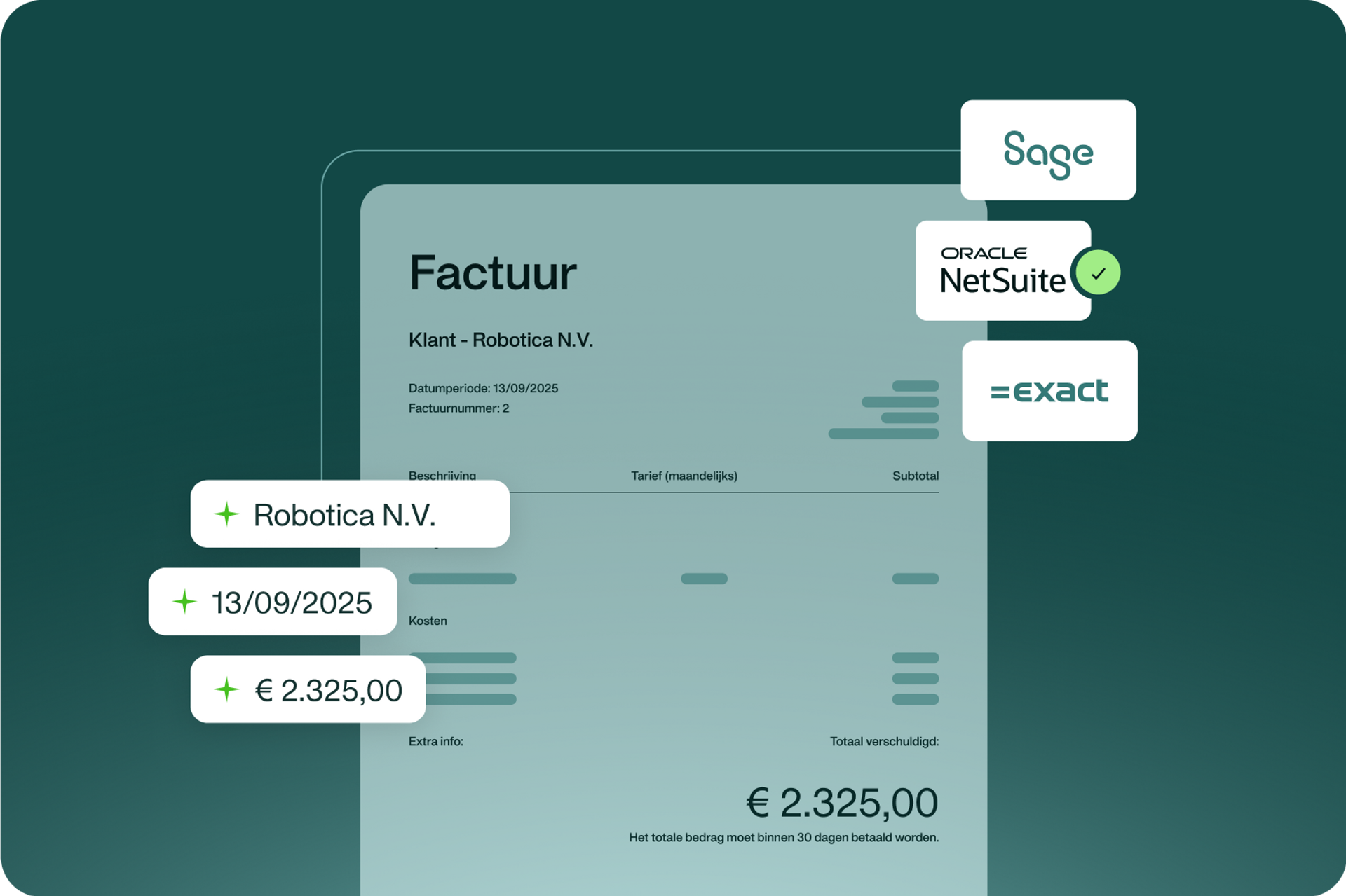 Afbeelding van factuur met achtergrond