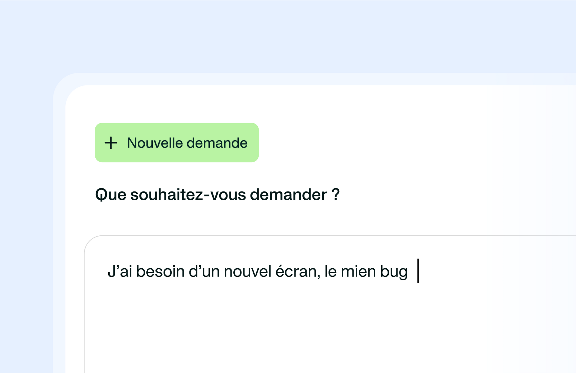 Visualisation du générateur de demandes conversationnelles