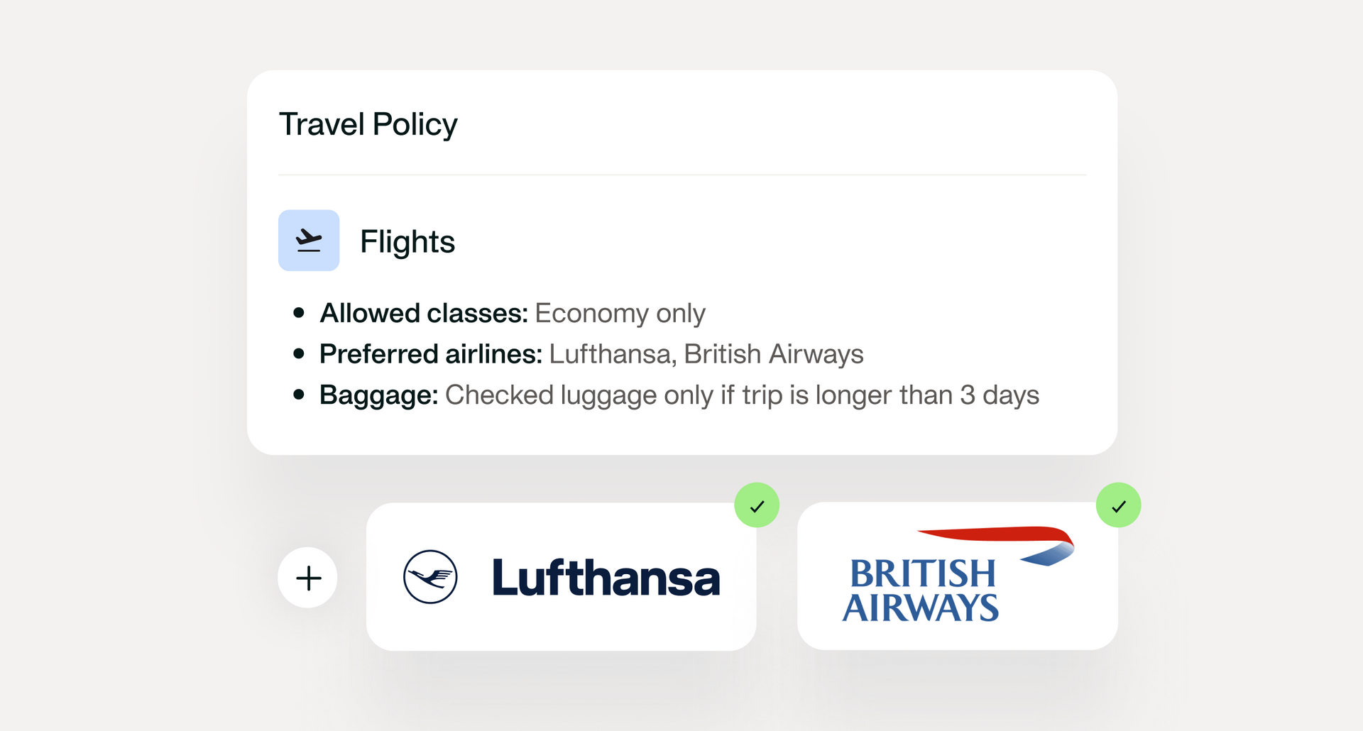 An image showing that your travel policy is part of the workflow