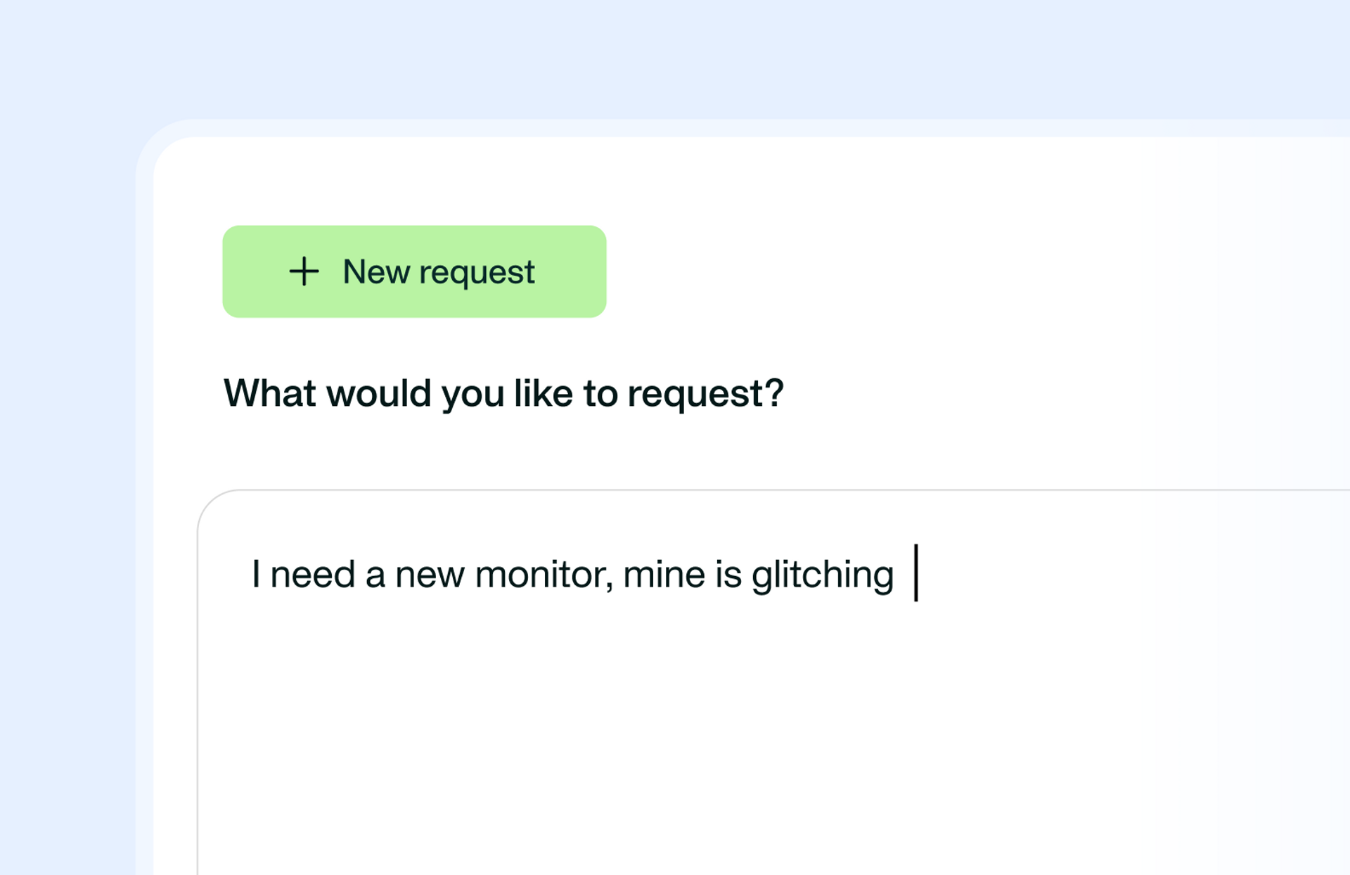 Visualisation of the conversational purchase request builder