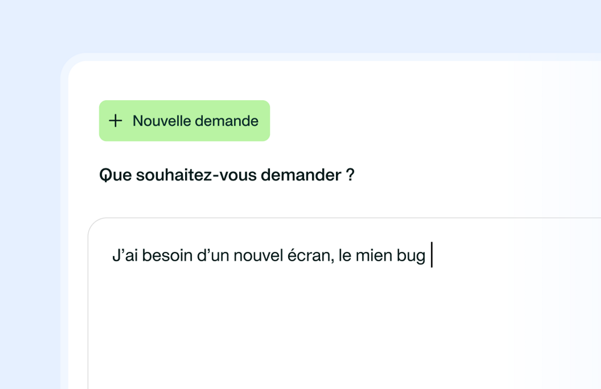 Visualisation d'une conversation pour effectuer un intake