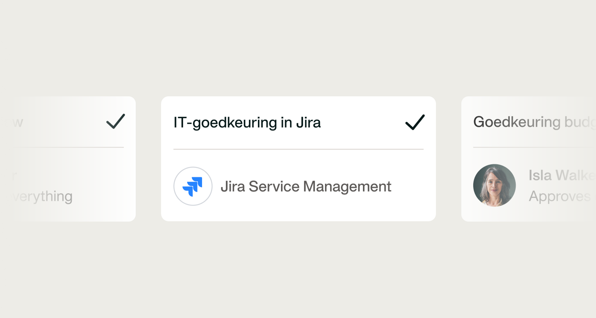 Afbeelding die laat zien dat je goedkeuringsstappen kunt toevoegen in andere systemen zoals Jira.