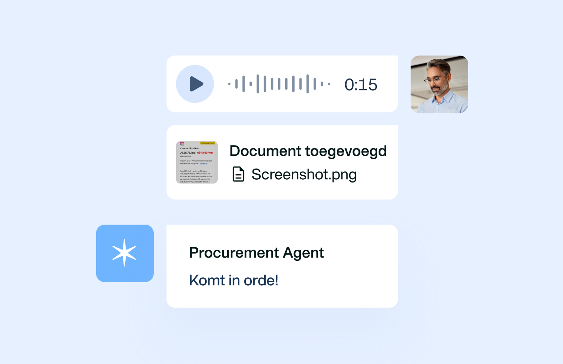 Je kunt de aangepaste workflow per soort inkoopverzoek bekijken.