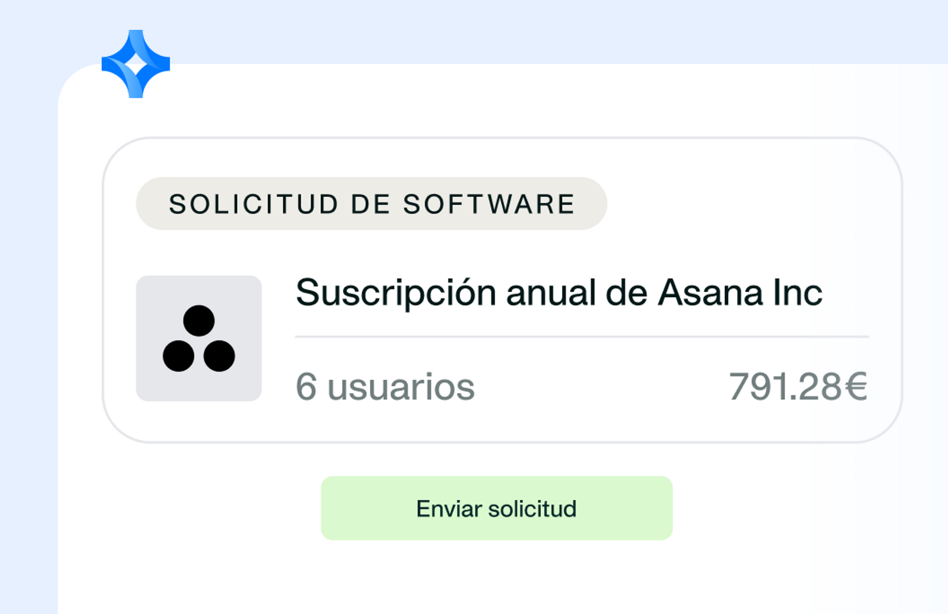 Imagen que muestra una nueva solicitud de adquisición