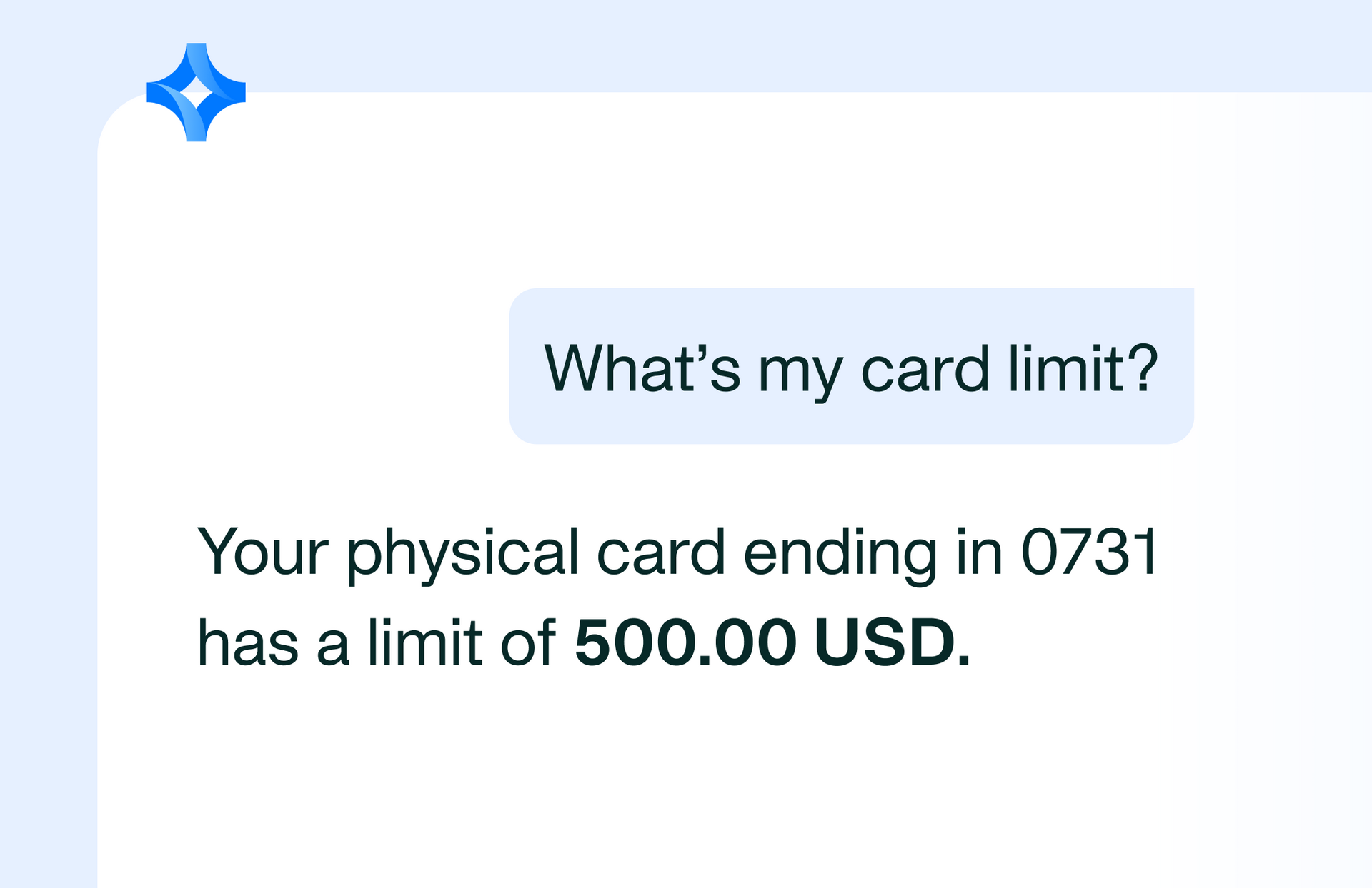 Image showing how the Payments AI Agent answers your questions