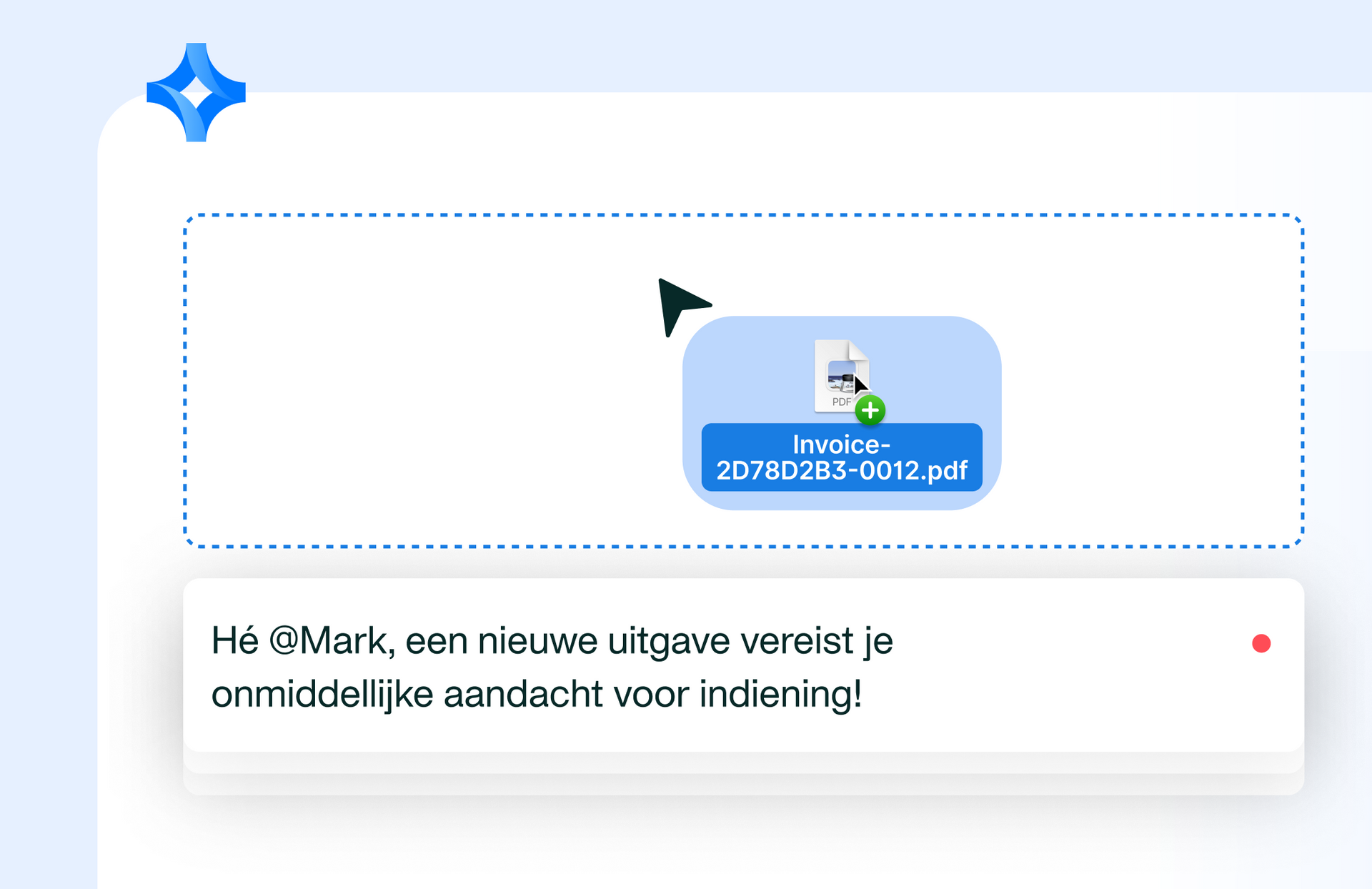 Een afbeelding die laat zien dat een uitgave je aandacht nodig heeft