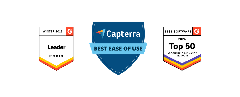 Payhawk's badges from G2 - High Performer (UK, Winter 2025), Momentum Leader (Winter 2025), and Leader (Europe, Winter 2025)