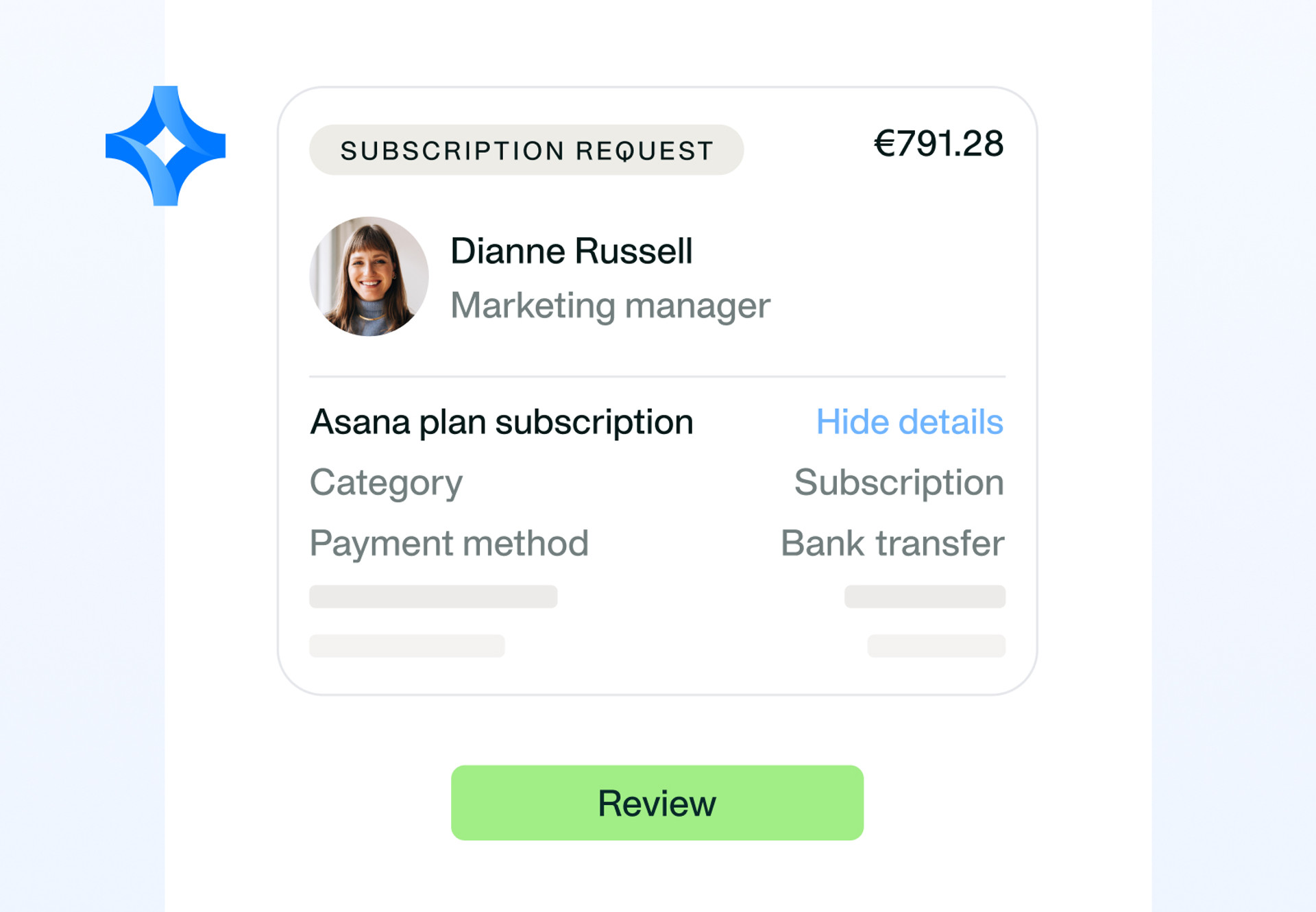 An image showcasing how the Payhawk Procurement Agent gives more control over purchase requests and approvals