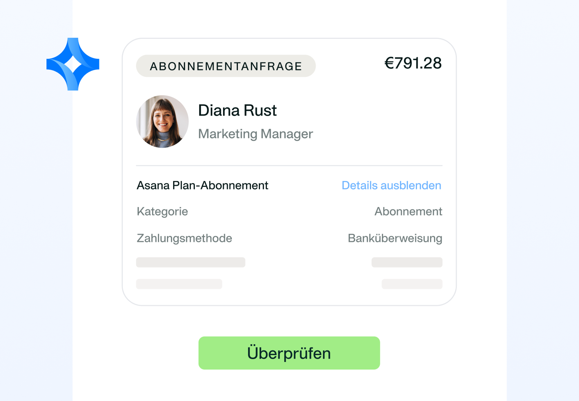 Ein Bild, das zeigt, wie der Payhawk Procurement Agent mehr Kontrolle über Einkaufsanfragen und Genehmigungen bietet.