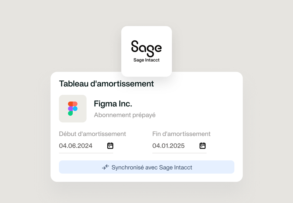 illustration de l'amortissement dans Sage Intacct