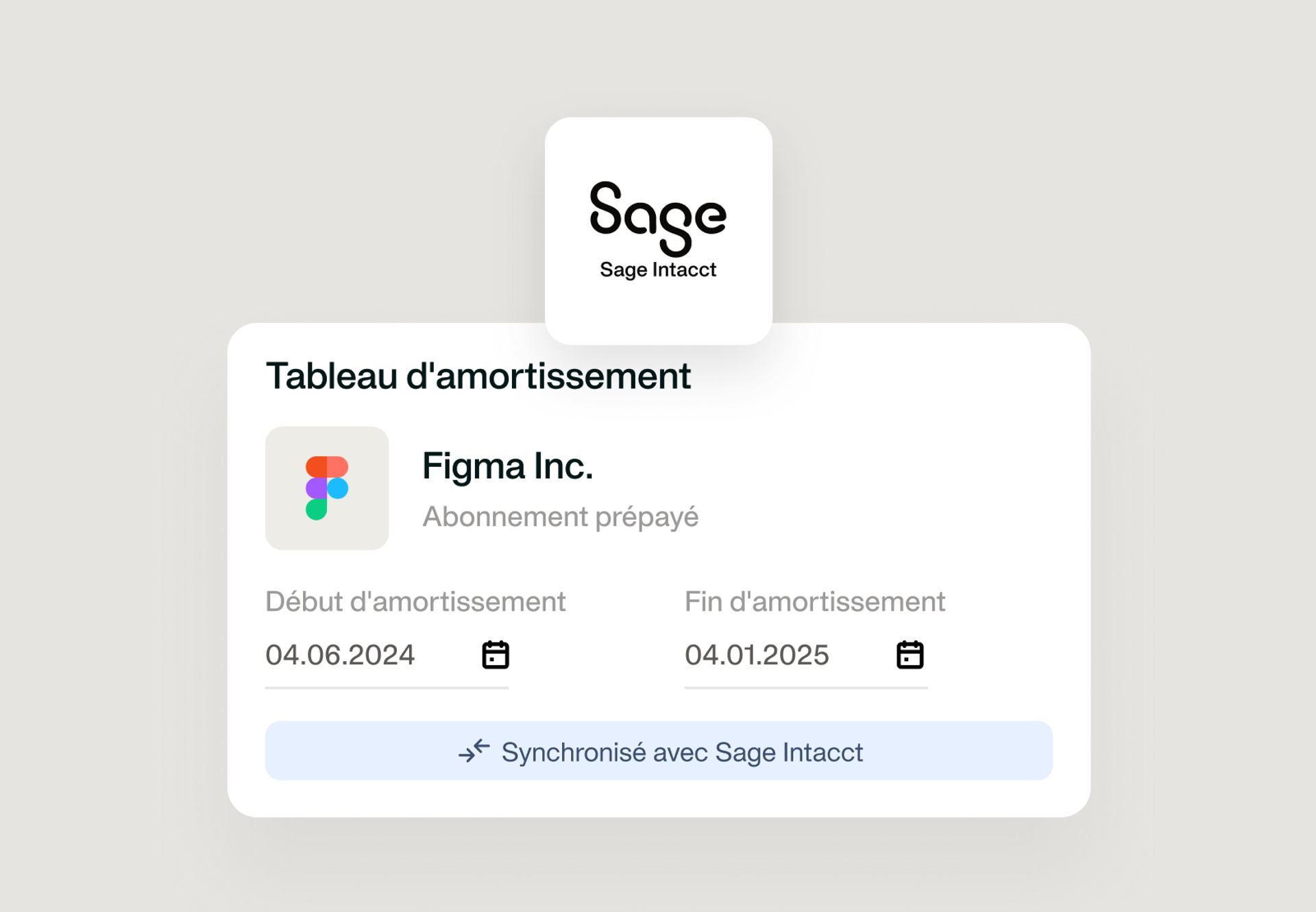 illustration de l'amortissement dans Sage Intacct