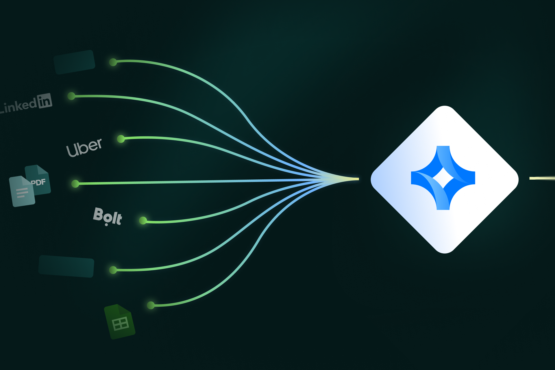 Illustration of the AI capabilities of the Payhawk platform