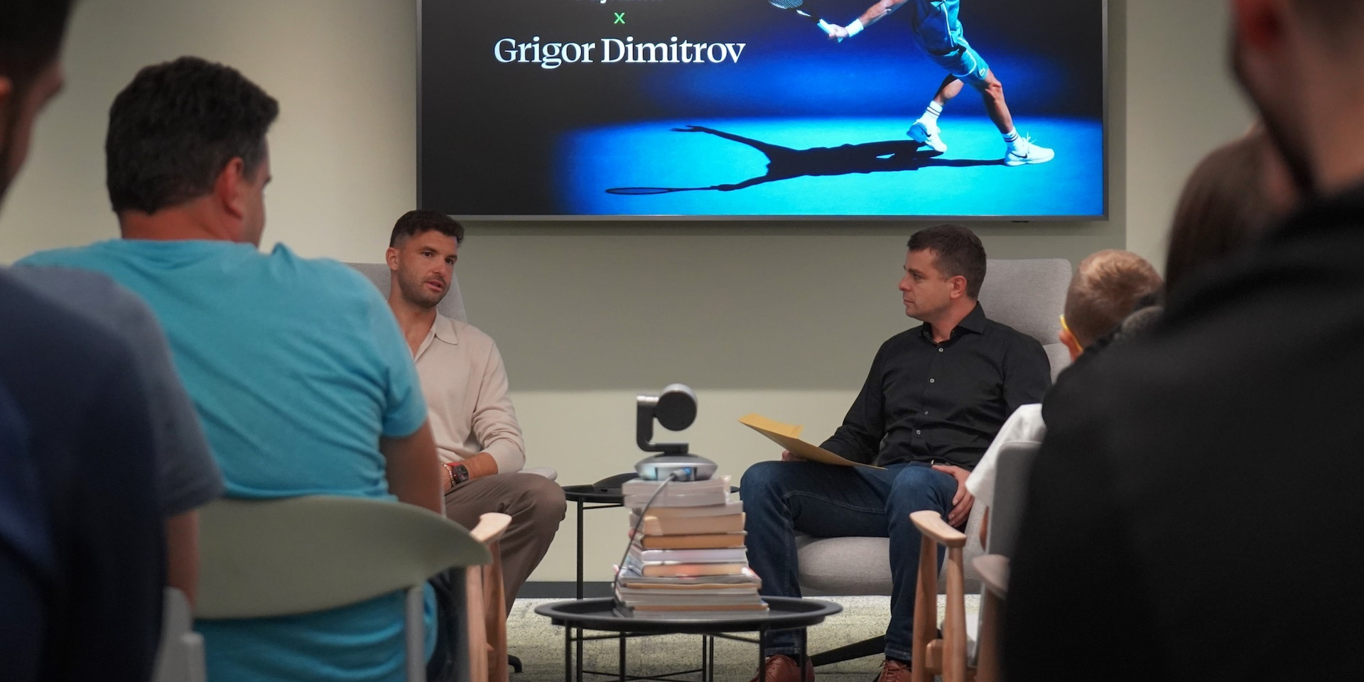 Grigor Dimitrov's talk in the Payhawk Sofia office