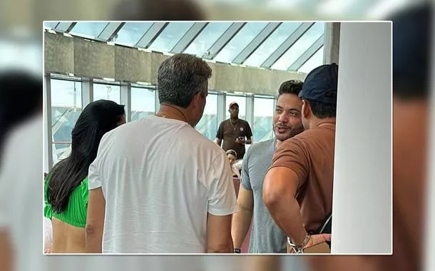 Arthur Lira (de costas) e Wesley Safadão (camisa cinza)