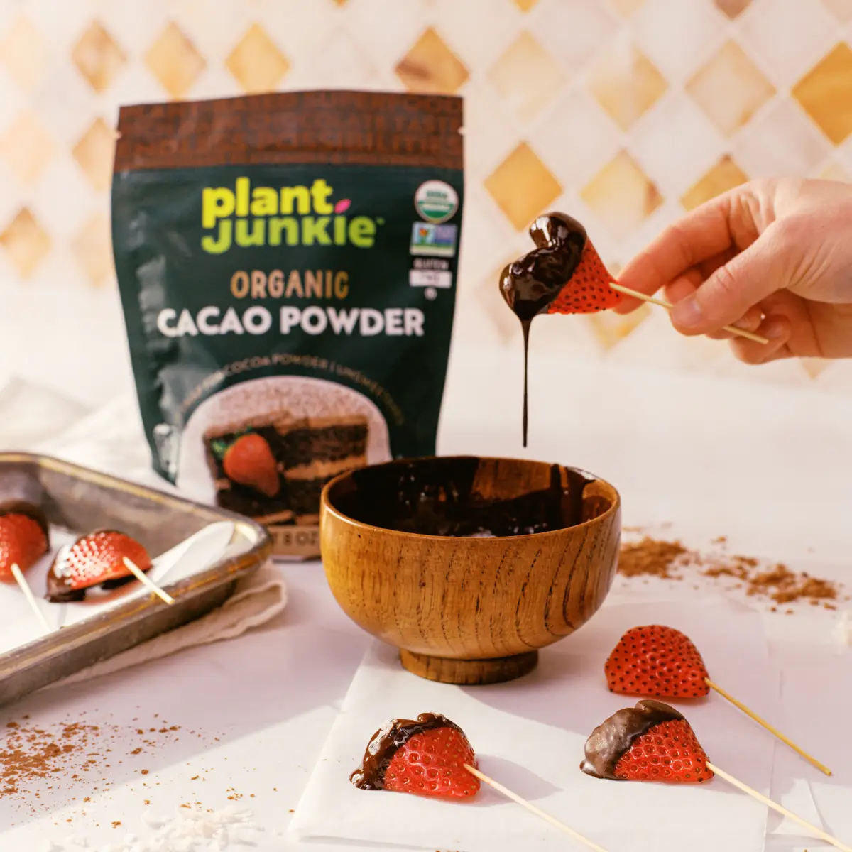 Cacao Strawberry Skewers