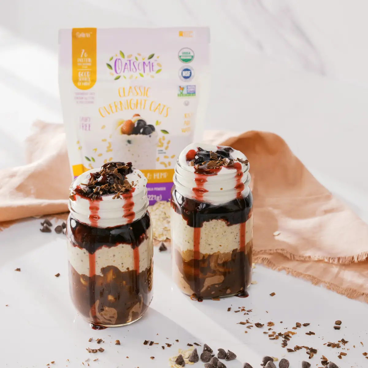 Layered Black Forest Overnight Oats