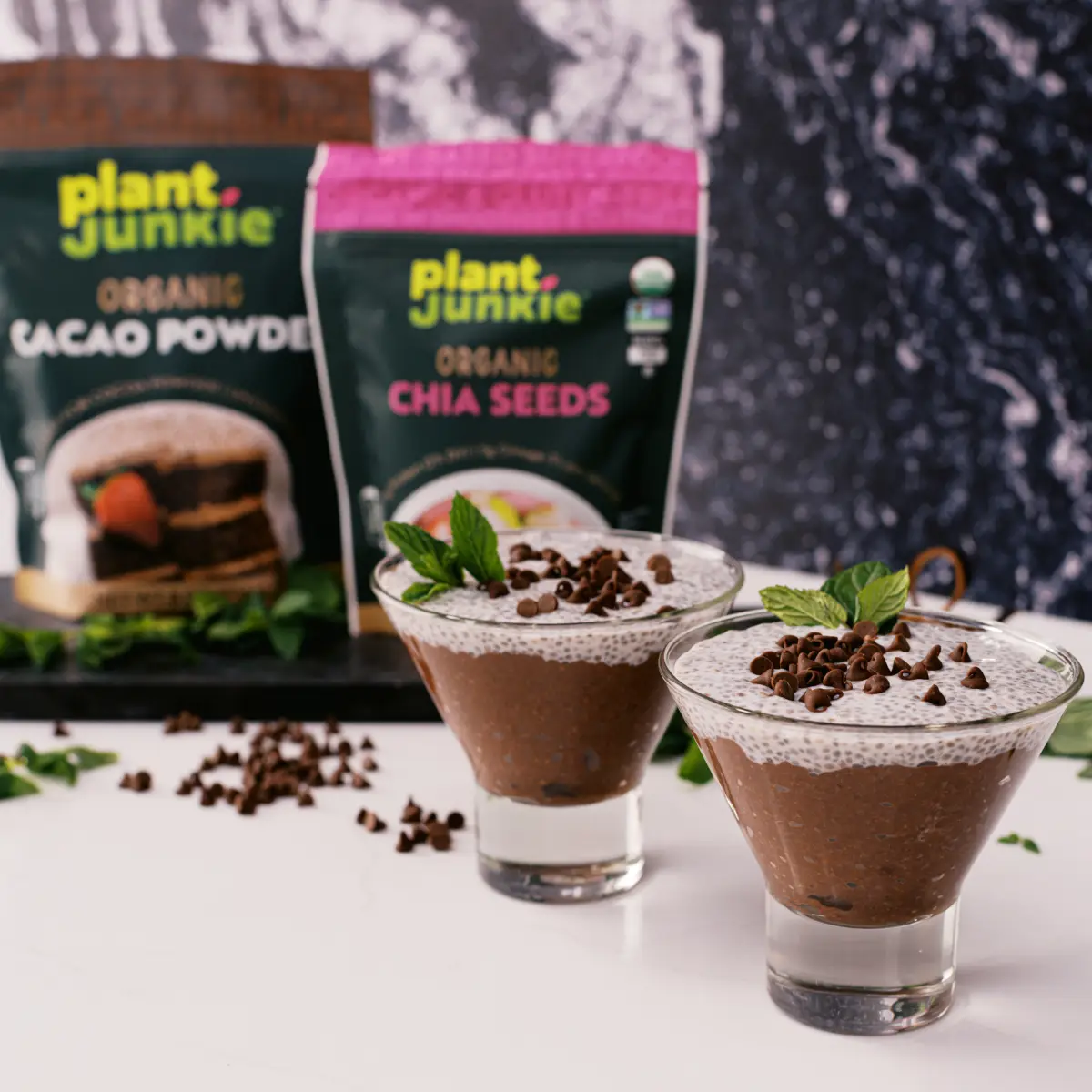 Mint Cacao Chia Seed Pudding