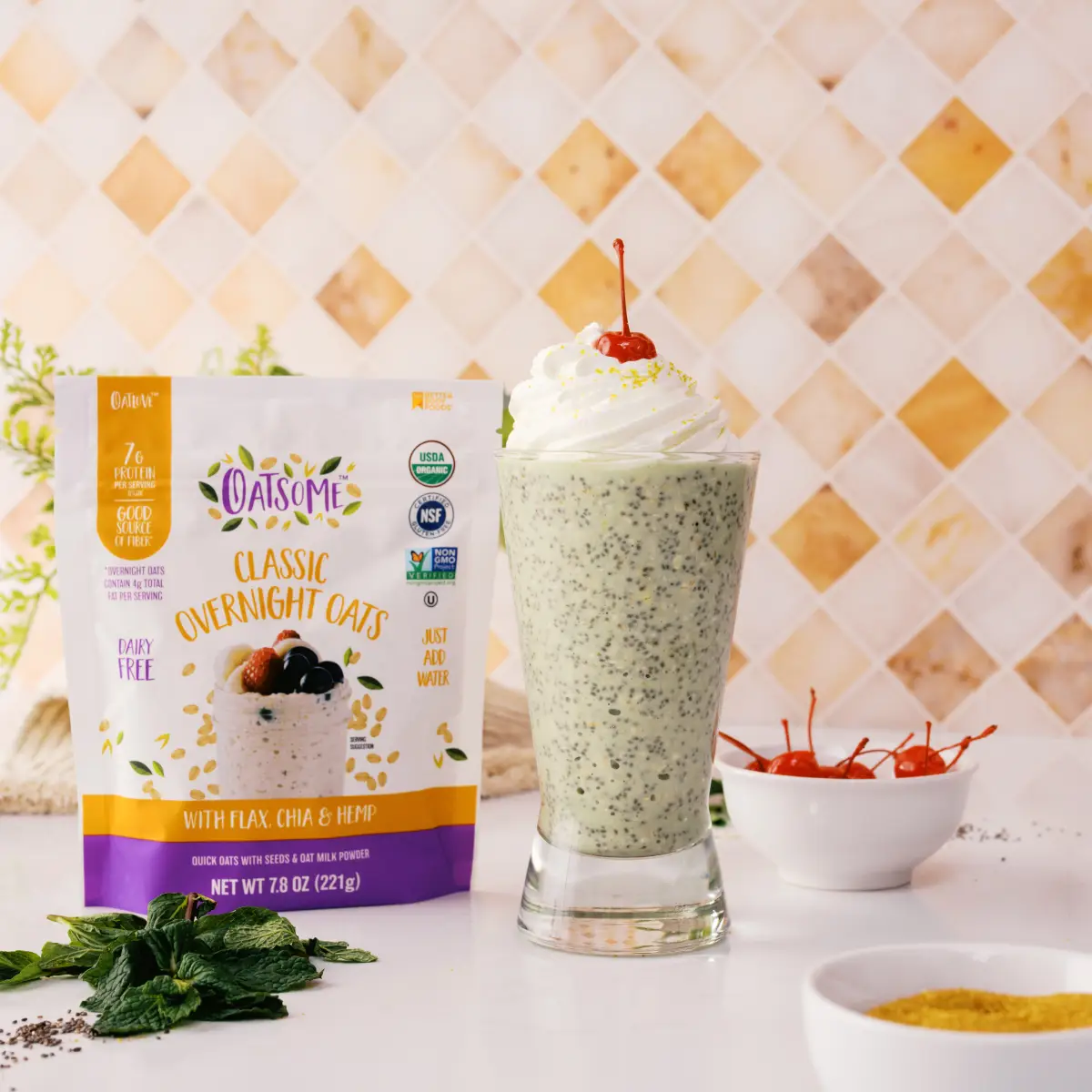 Shamrock Shake Overnight Oats