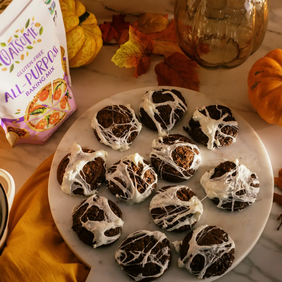 Spooky Chocolate Cobweb Cookies