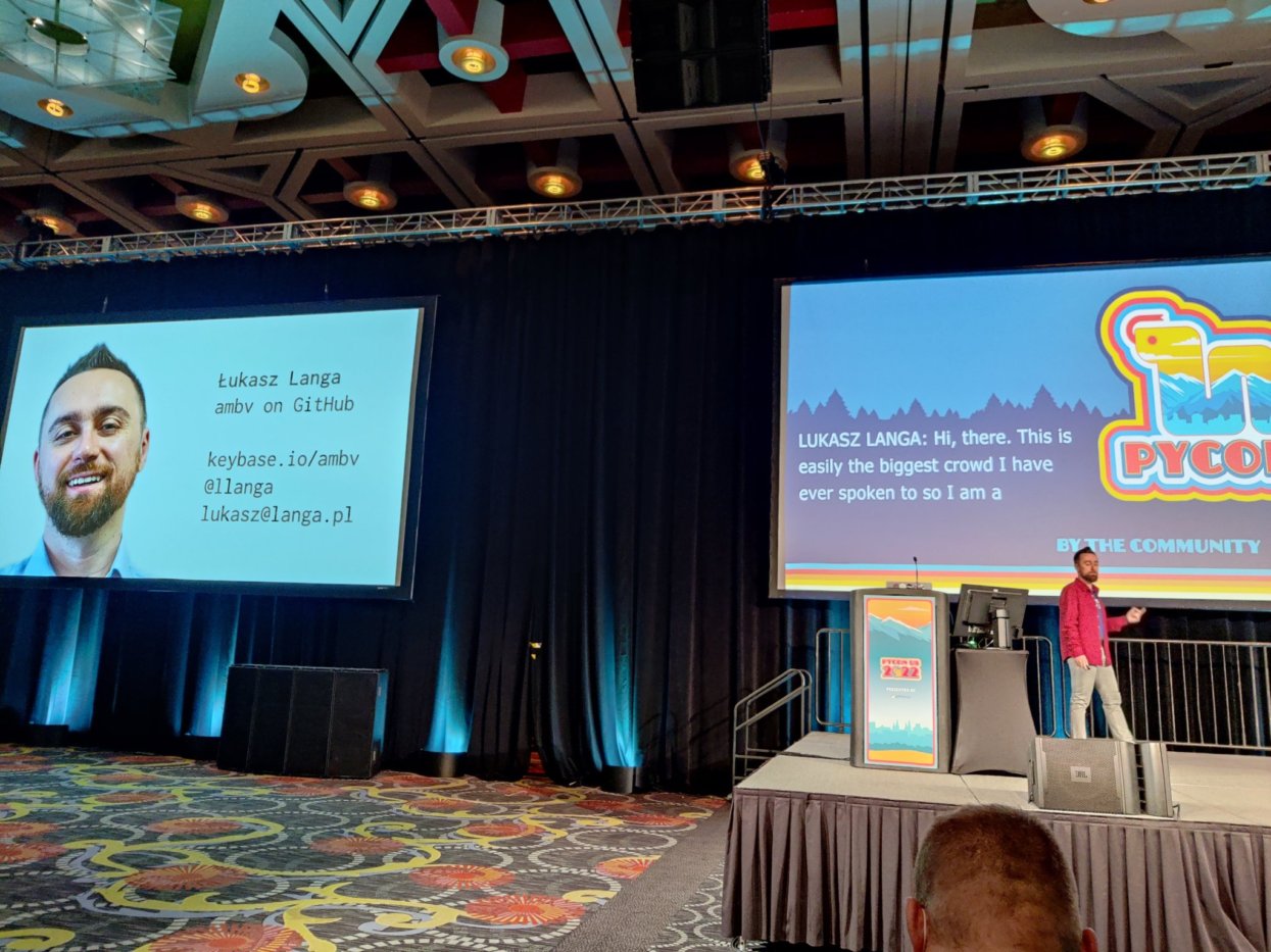 Lukasz Langa Presenting Keynote at PyCon2022