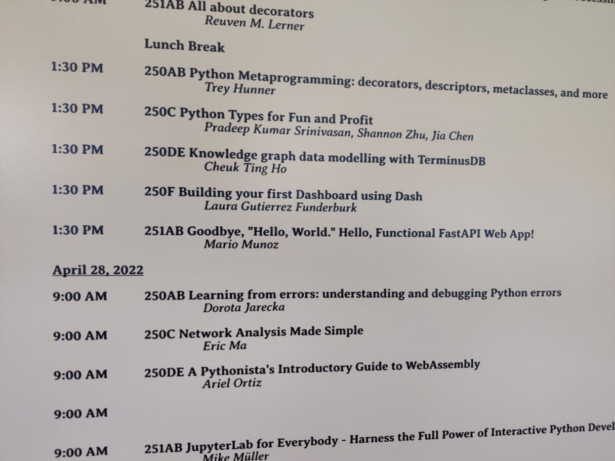 Tutorial Schedule - Pycon