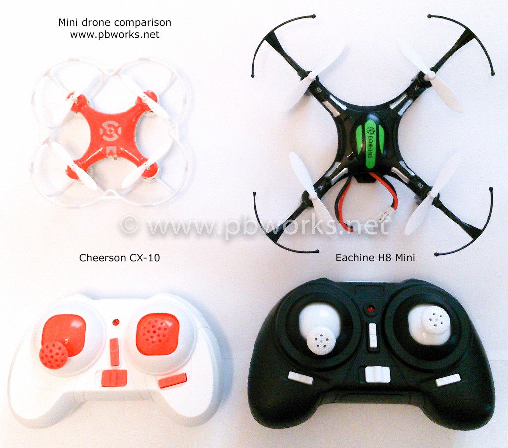 Comparison_mini_drones_Cheerson_CX-20_vs_Eachine_H8_Mini