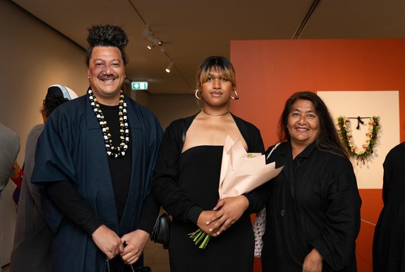 The opening of Manu Vaea's  exhibition at Pātaka