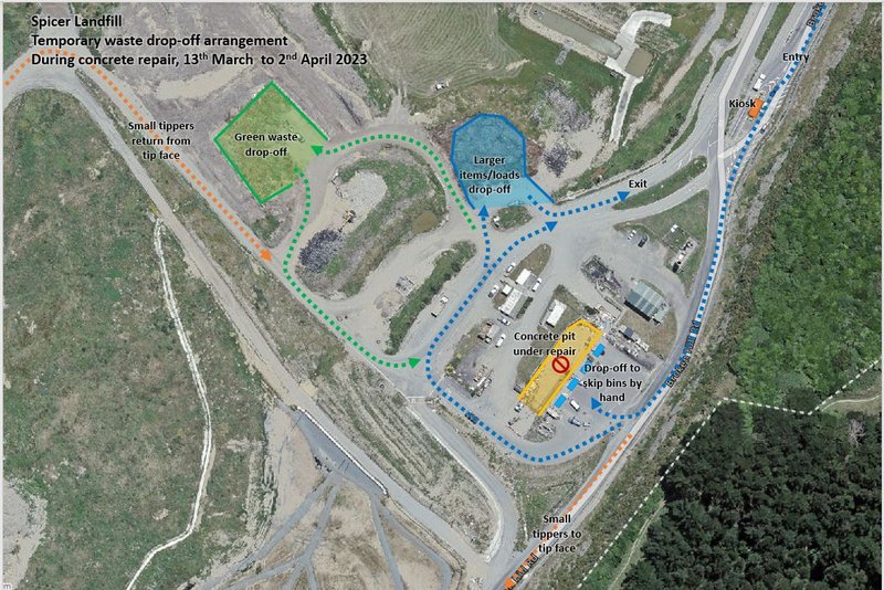 A map showing the changes to where residents can drop their waste