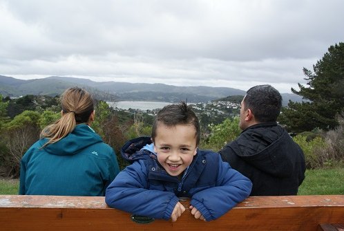 News - Cr Kylie Wihapi and her family enjoy the views from Conclusion Walkway