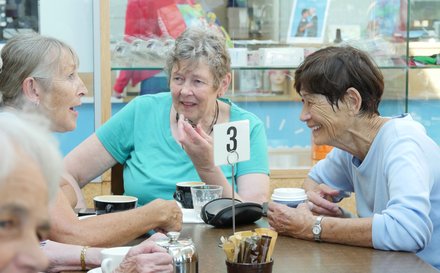 Ladies having a laugh at the Arena Cafe