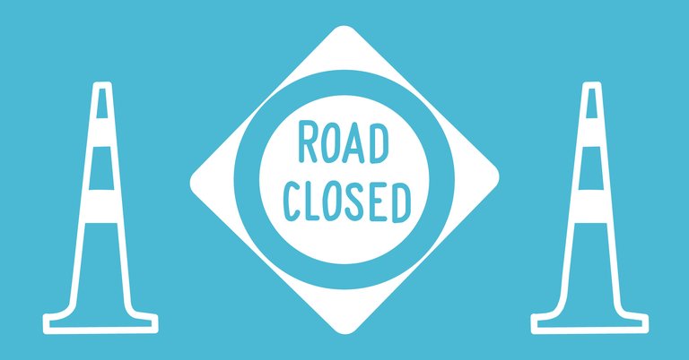 Road closed illustration