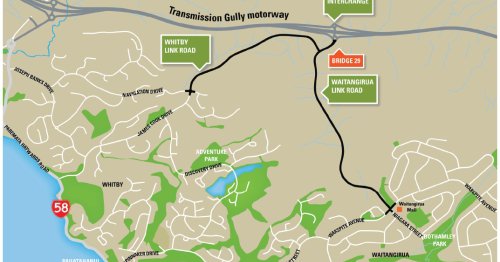 Transmission Gully Link Roads map