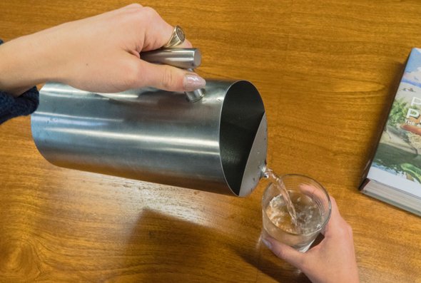 pouring glass of water