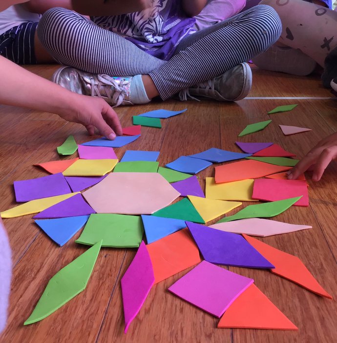 Children using tangrams in the nexus school programme