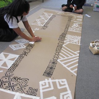 Working on our art in Pasifika school programme
