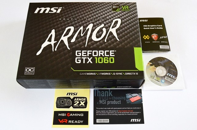  MSI GTX1060 Armor 6G OCV1 – balení 