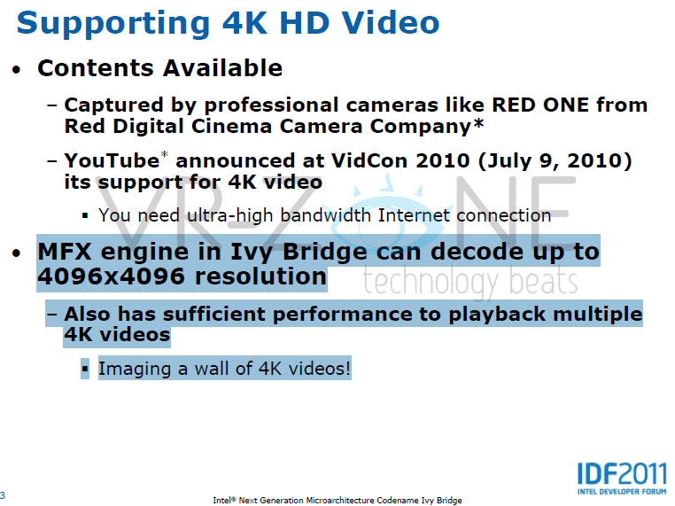Intel Ivy Bridge: Nová grafika zvládá dekódovat video s rozlišením 4K