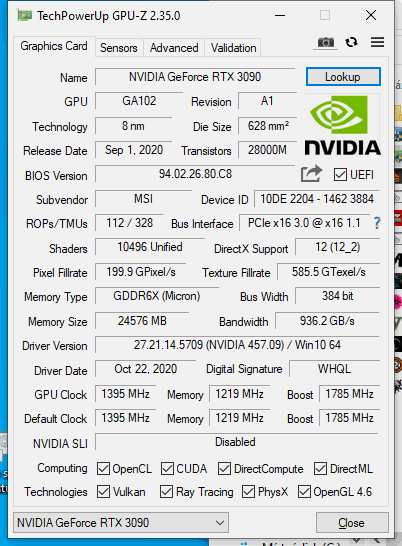 MSI GeForce RTX 3090 Gaming X Trio: Pro šílence fakt něco