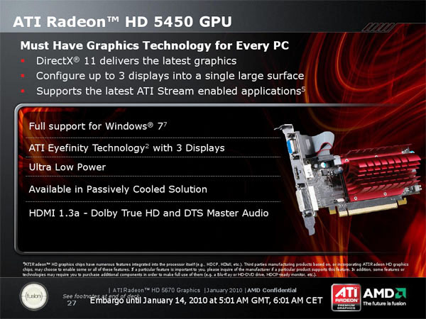 Detaily o AMD Radeonech HD 5500 a HD 5450