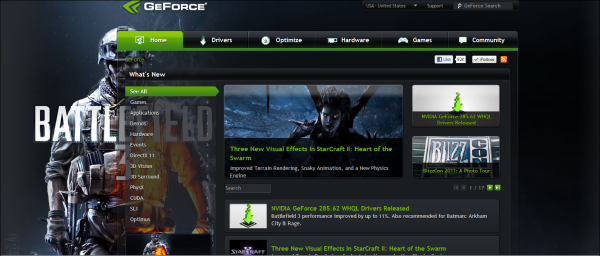 nVidia: nové ovladače pro majitele GeForce a fanoušky Battlefieldu 3