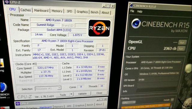 S AMD Ryzen 7 1800X padla hranice 5,2 GHz při chlazení dusíkem se všemi aktivními jádry