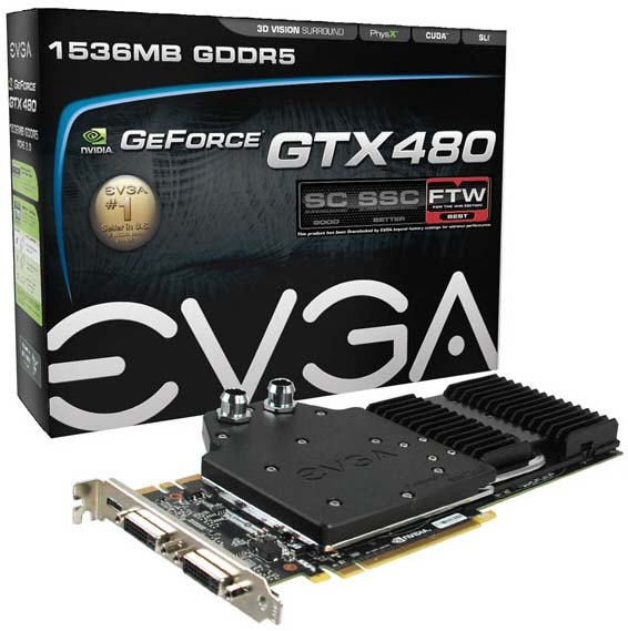 Vodou chlazená EVGA GeForce GTX 480 dosahuje skvělých teplot