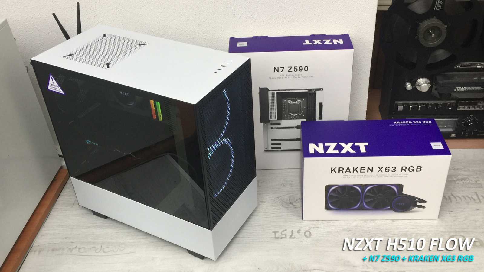 Test skříně NZXT H510 FLOW – s komponenty v bílém tónu