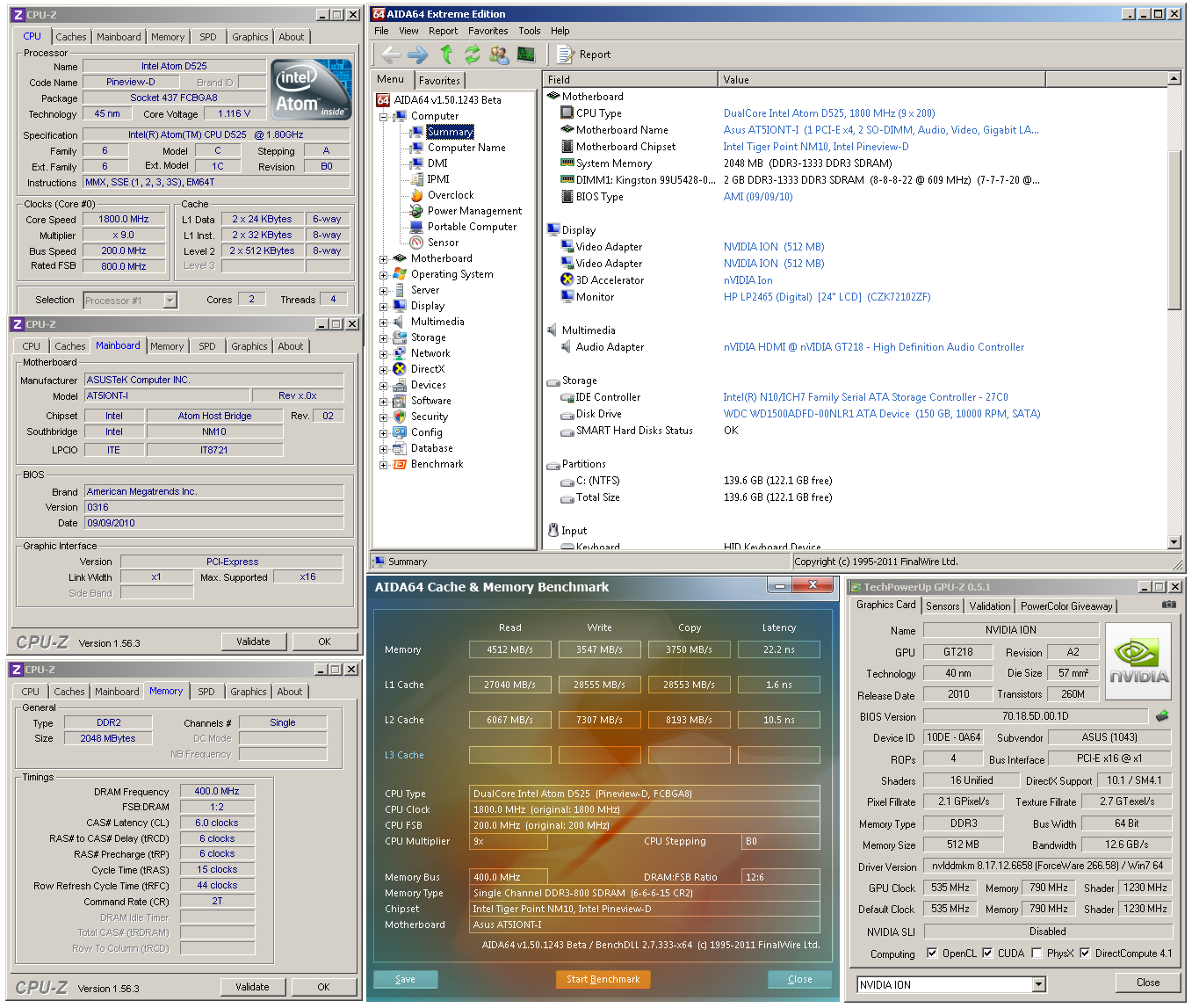 AMD E-350 Zacate proti Intelu Atom D525 s ION 2