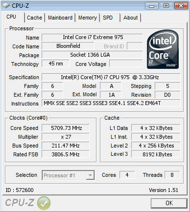 5,7GHz s Core i7 975 EE
