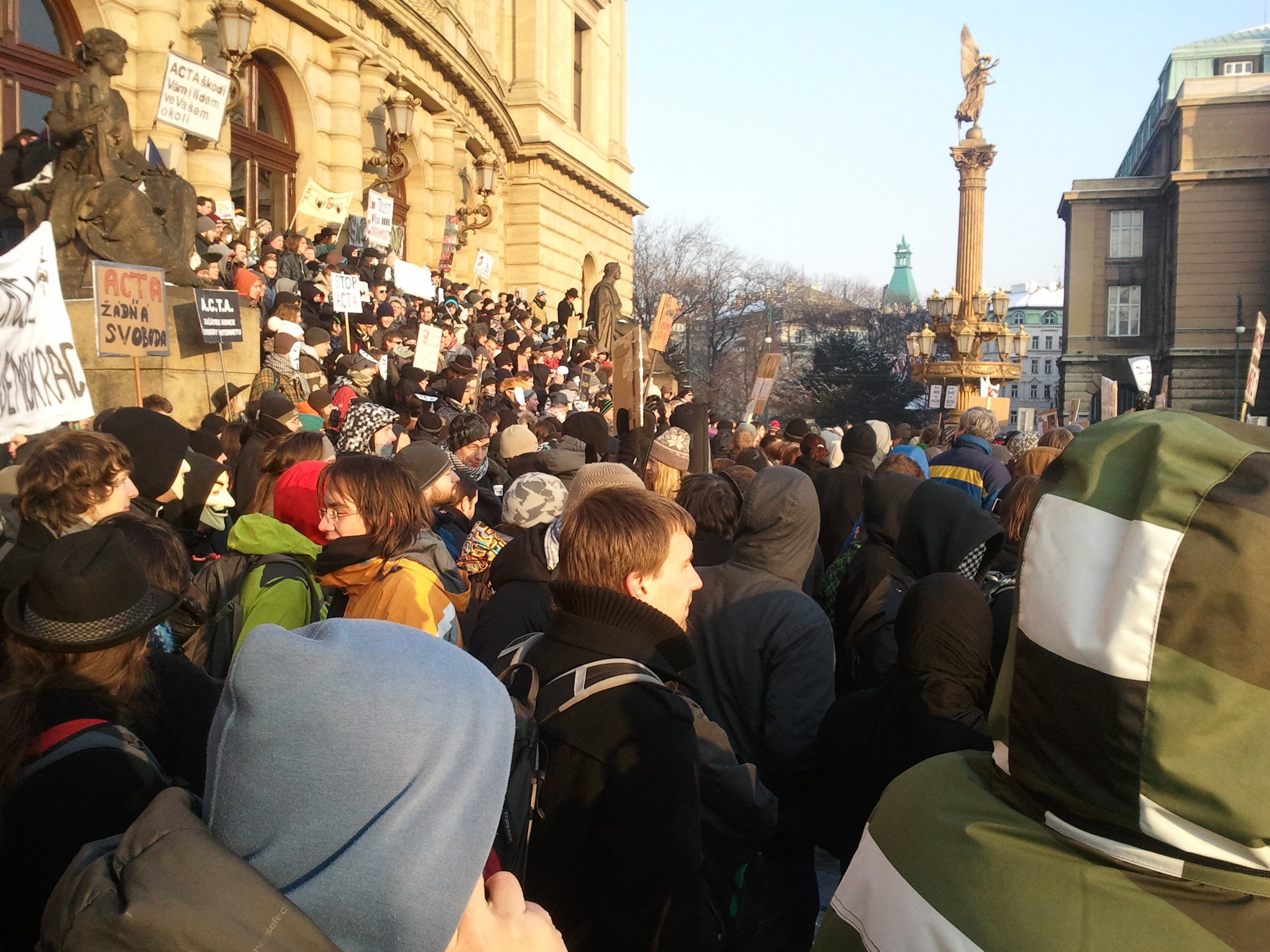 Česko protestovalo proti dohodě ACTA, fotografie z demonstrací