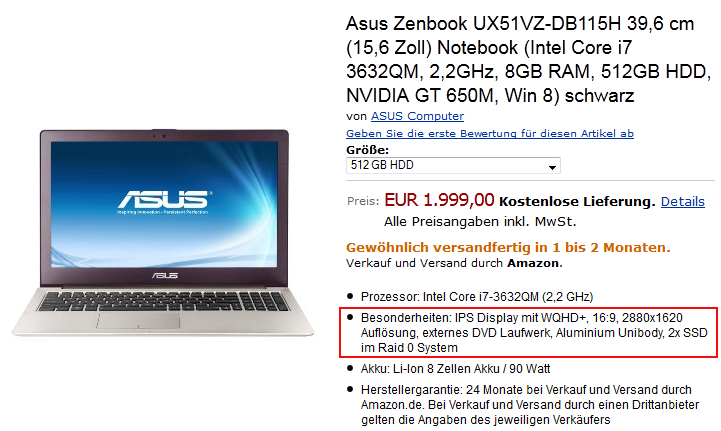 Asus uvedl nový Zenbook s vysokým rozlišením 2880 × 1620 pixelů