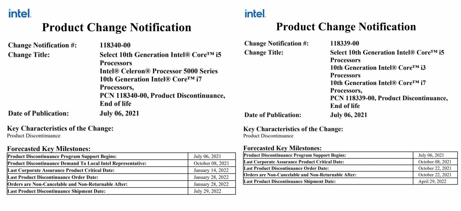 Intel ukončuje výrobu Comet Lake-U, Ice Lake-U a Lakefield procesorů