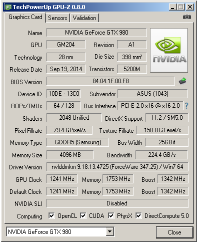 Asus GeForce GTX 980 ROG Matrix Platinum v testu