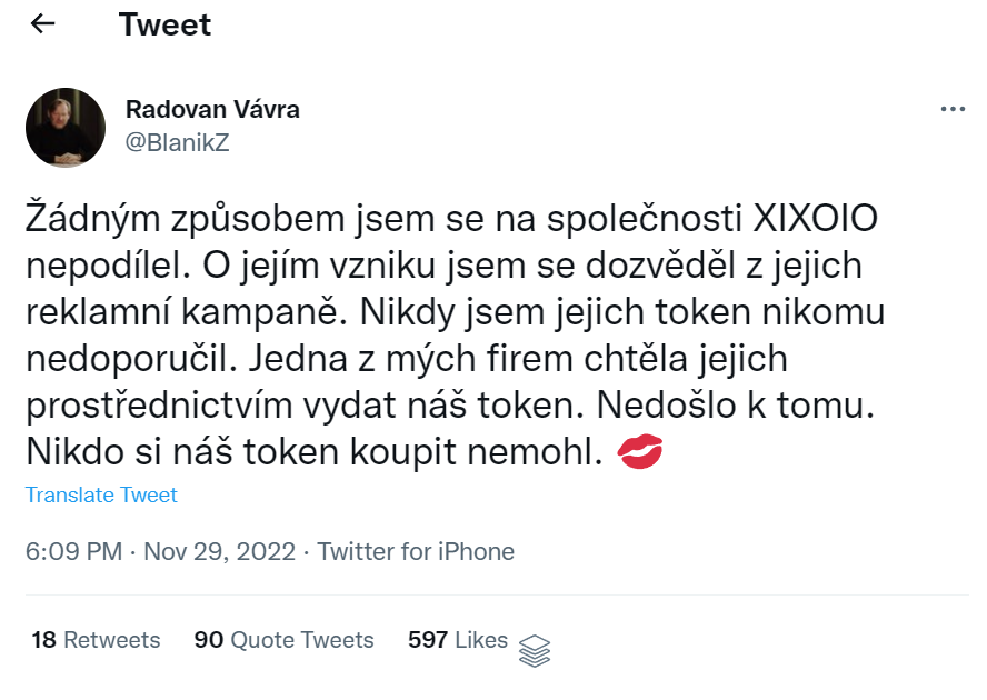 Radovan Vávra a XIXOIO